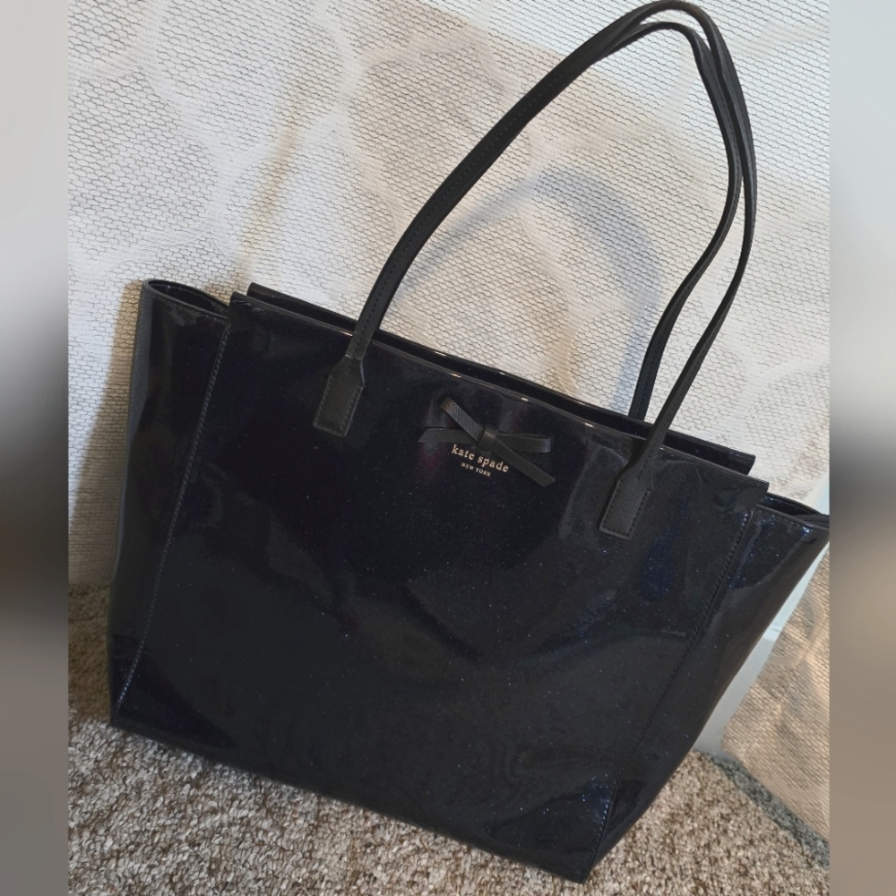 Kate Spade Navy Blue Sparkly Tote Bag